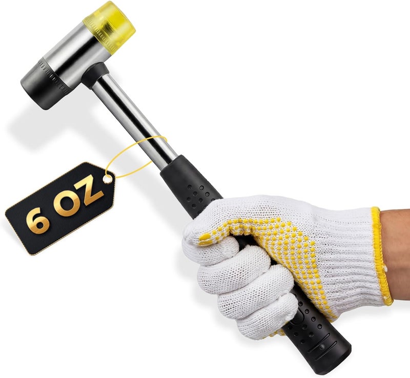 FXPay 25mm Double-Faced Rubber Mallet Hammer – Soft Non-Marring Rubber Head, Lightweight & Shockproof with Non-Slip Handle, Durable Scratch-Free Tool for Jewelry, Leather, Flooring, Tile & DIY - Image 1